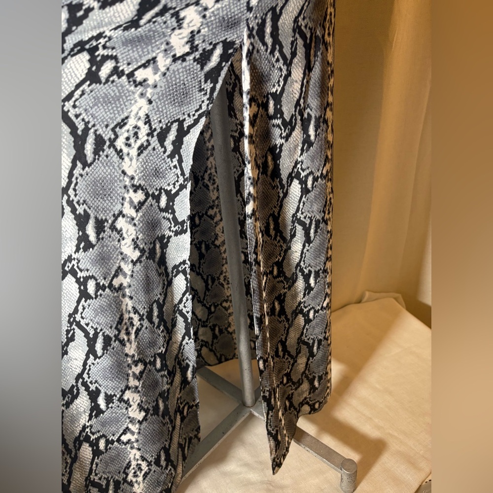 BuddyLove Snake Print Maxi Slip Dress Lined Side Slits Adjustable Straps Small - Picture 10 of 12